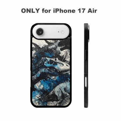 iPhone 17 Air Case — Black Blue Ink Dinosaur Burst Original, Custom Designed Case Cover