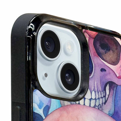 iPhone 15 Plus Case — Kulls Watercolor Skulls Small Skull Pattern, Customized Protective Case