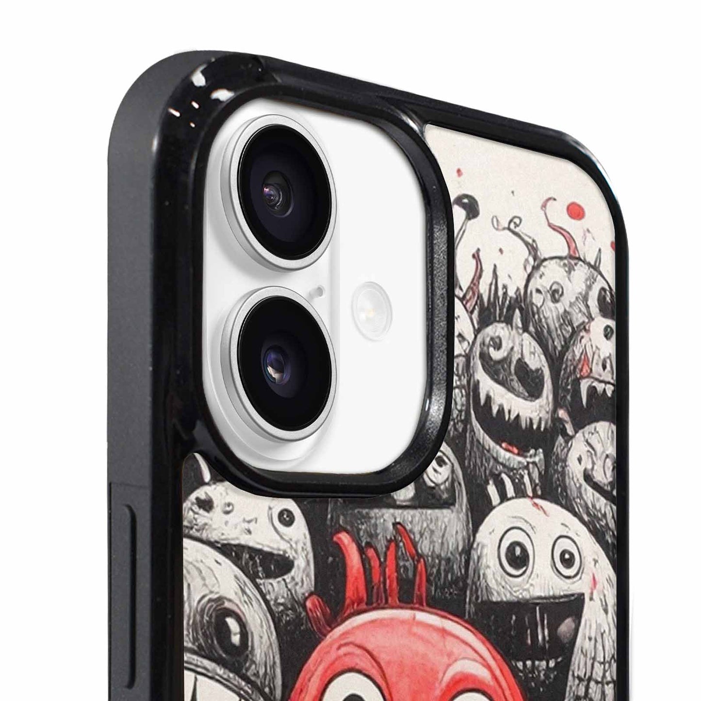 iPhone 17 Case — Black &amp; Red Ink Cartoon Cute, Custom Made Phone Cover