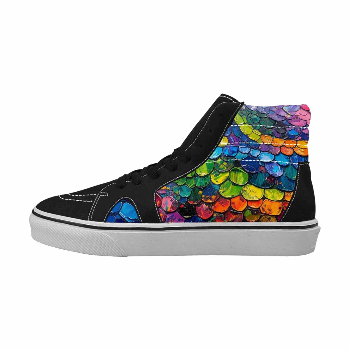 MEN'S Reptile Scale High Top Canvas Neon Fantasy Shoes