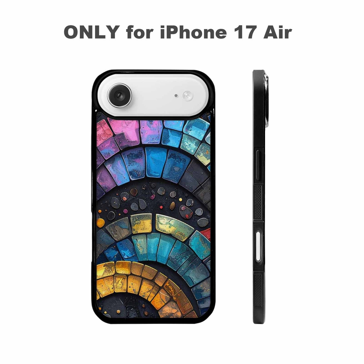 iPhone 17 Air Case — Metallic Reptile Rainbow Arc Original Art, Custom Made Phone Cover