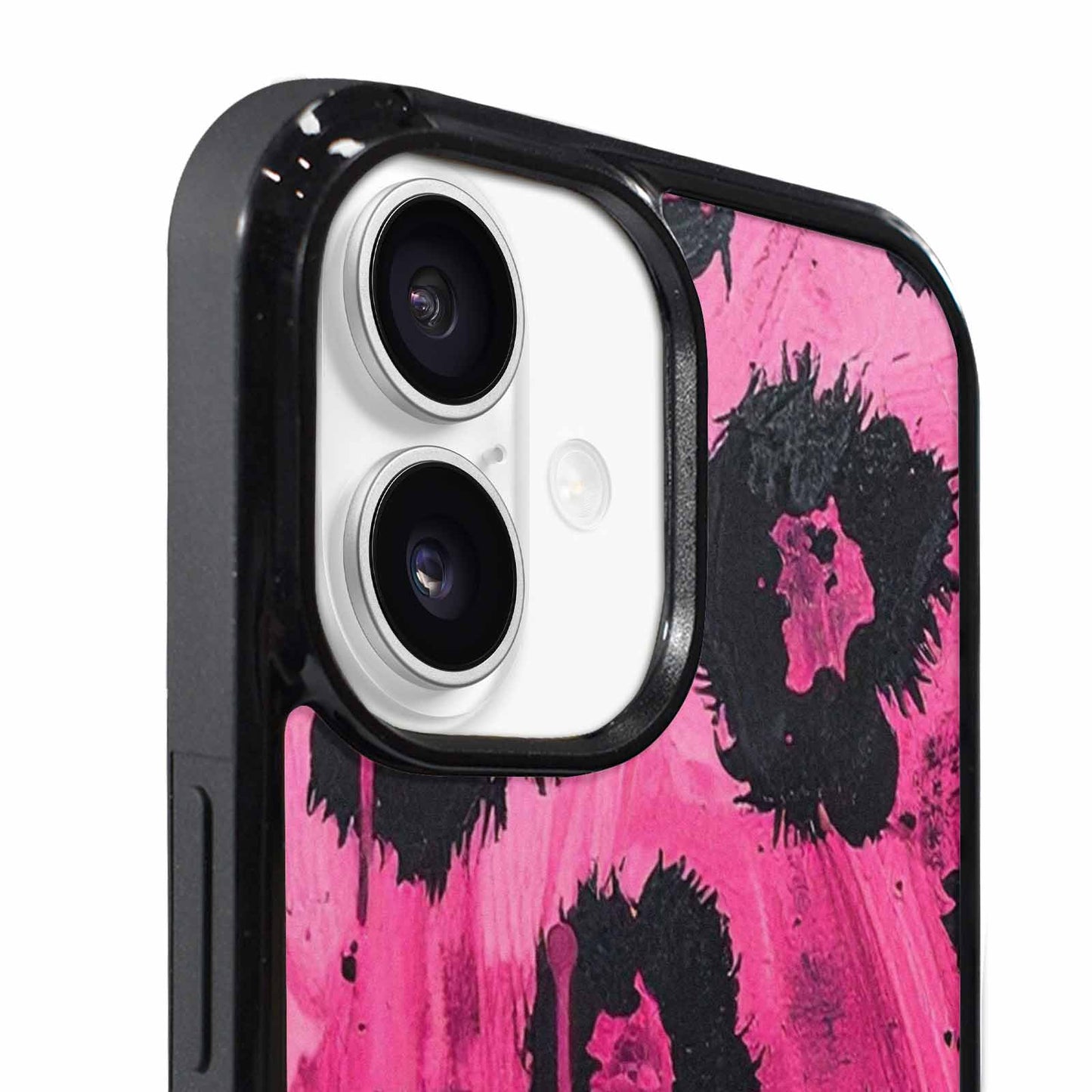 iPhone 17 Case — Black &amp; Pink Ink Animal Print, Custom Print Case Cover