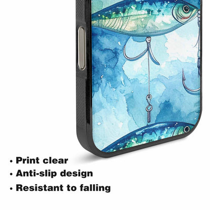 iPhone 16 Pro Case — Fishing Lure And Hook Pattern Seamless, Original Design Phone Case
