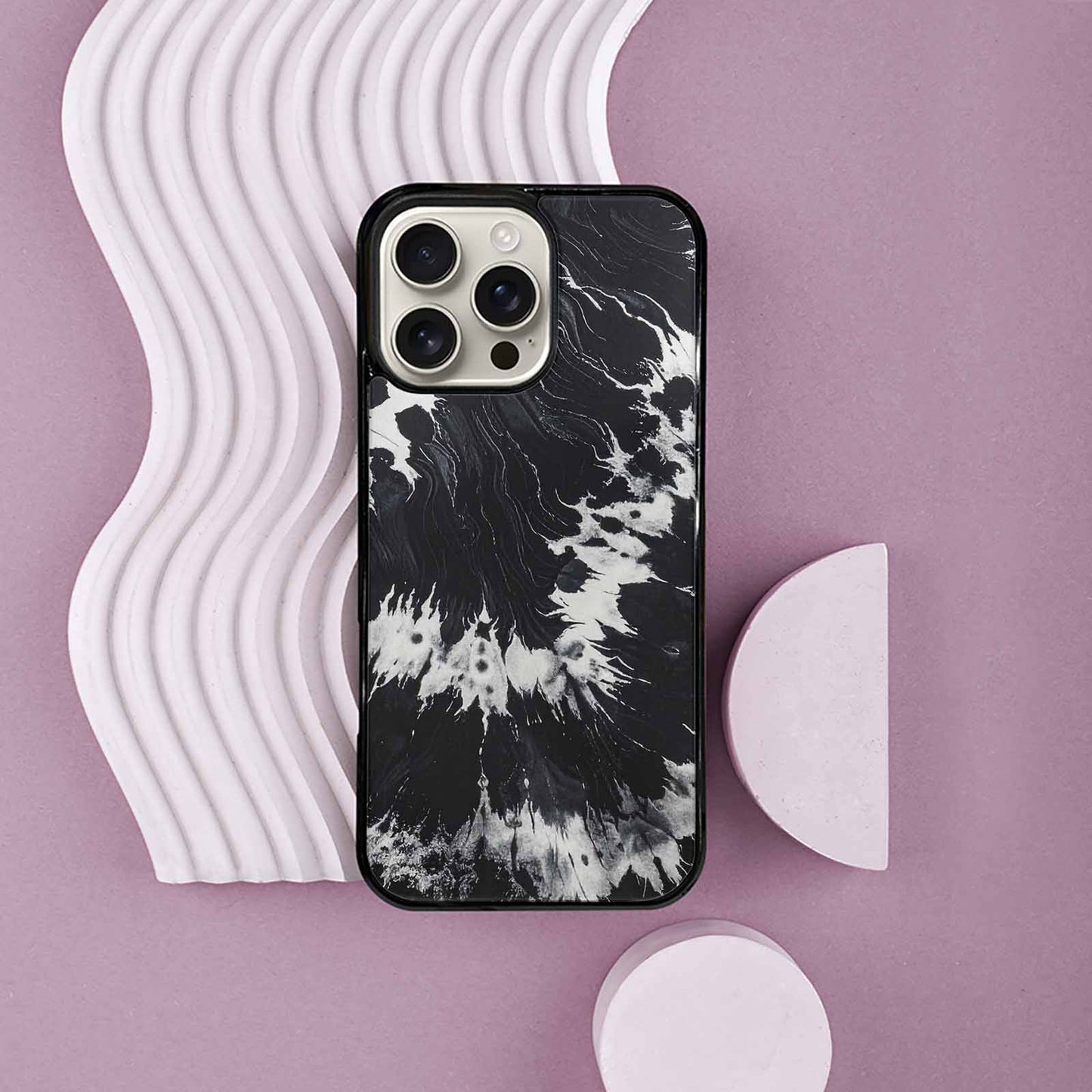 iPhone 16 Pro Max Case — Black White Animal Print, Original Design Phone Case