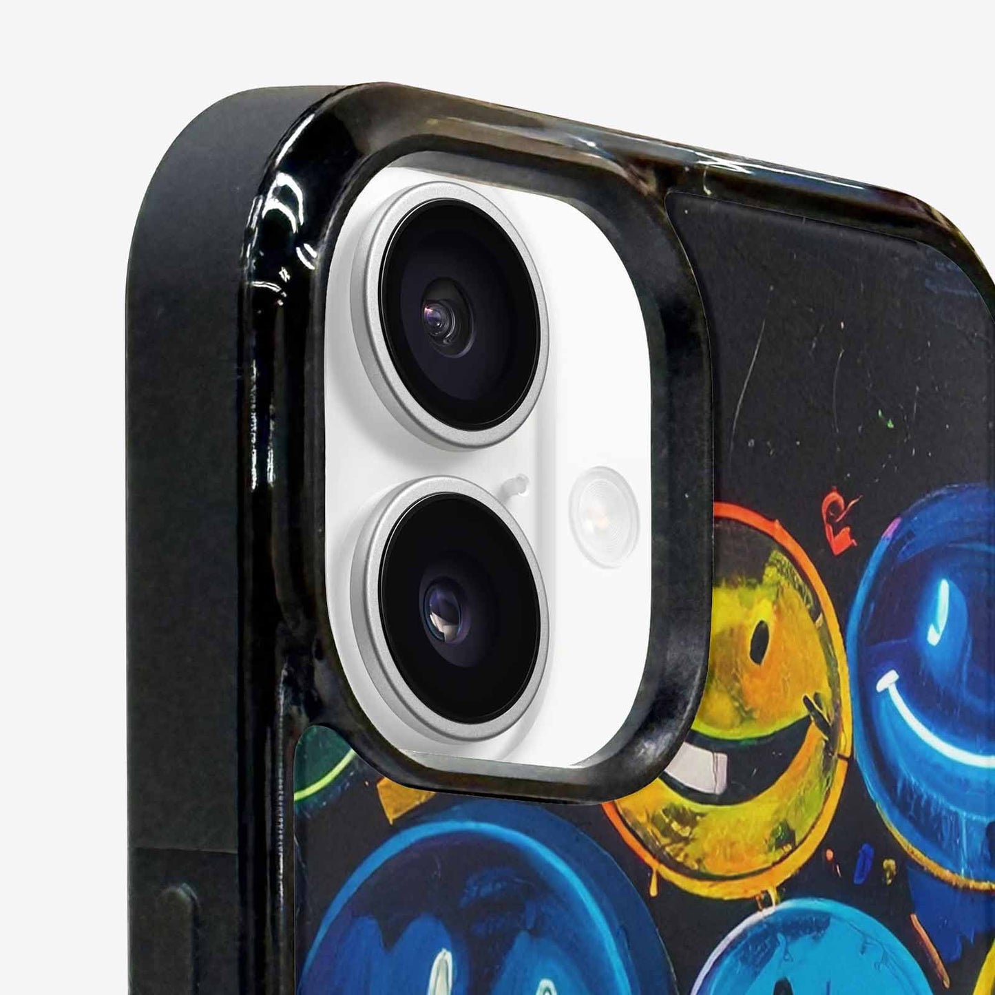 iPhone 16 Plus Case — Smiley Faces Glow Smiley Faces Pattern, Custom Designed Case Cover