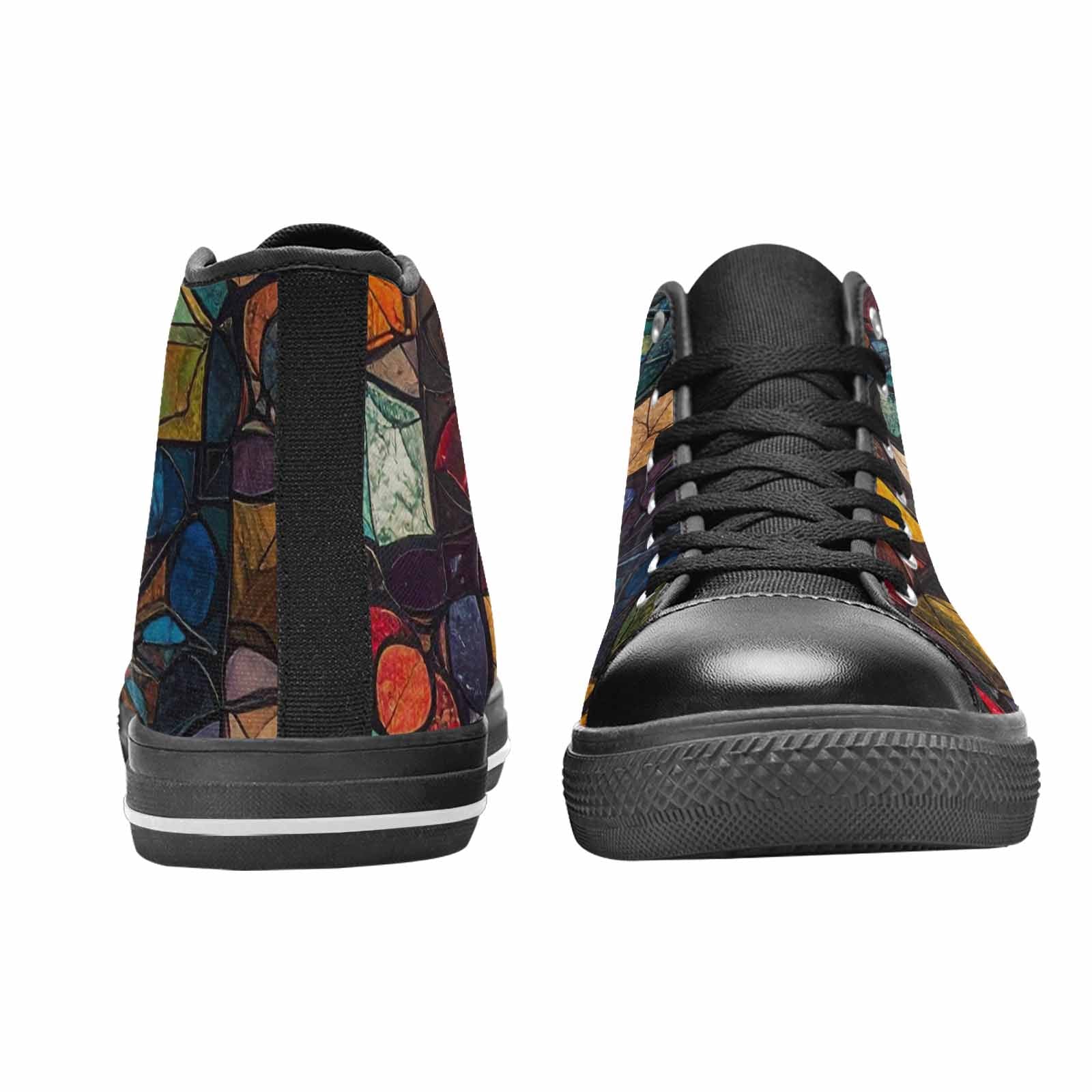 MEN'S Stained Glass Kaleidoscope High Top Canvas Vibrant Chaos Custom Shoes