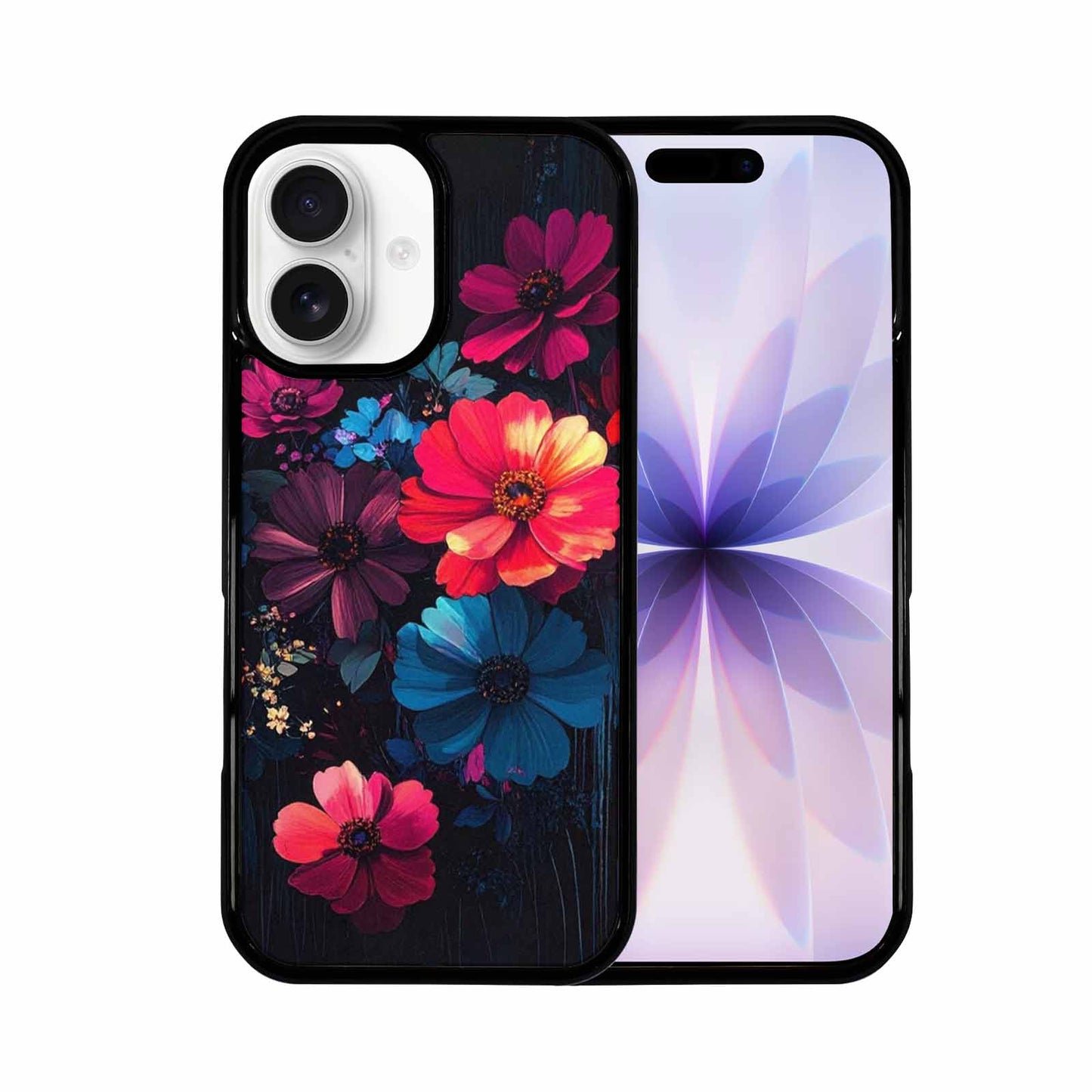 iPhone 17 Case — Shadowy Glitch Floral Pattern Floral, Custom Phone Case