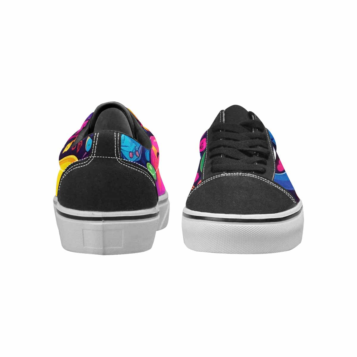 WOMEN'S Yellow Smiley Face Canvas Lace-Up Y2K Sneakers