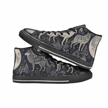 MEN'S Wolves Everywhere Collage High Top Canvas Dark Academia Shoes
