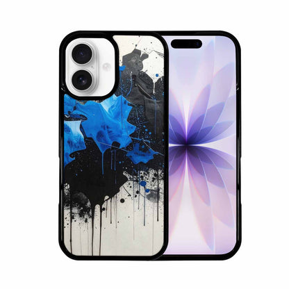 iPhone 17 Case — Black &amp; Blue Ink Camo, Original Design Phone Case