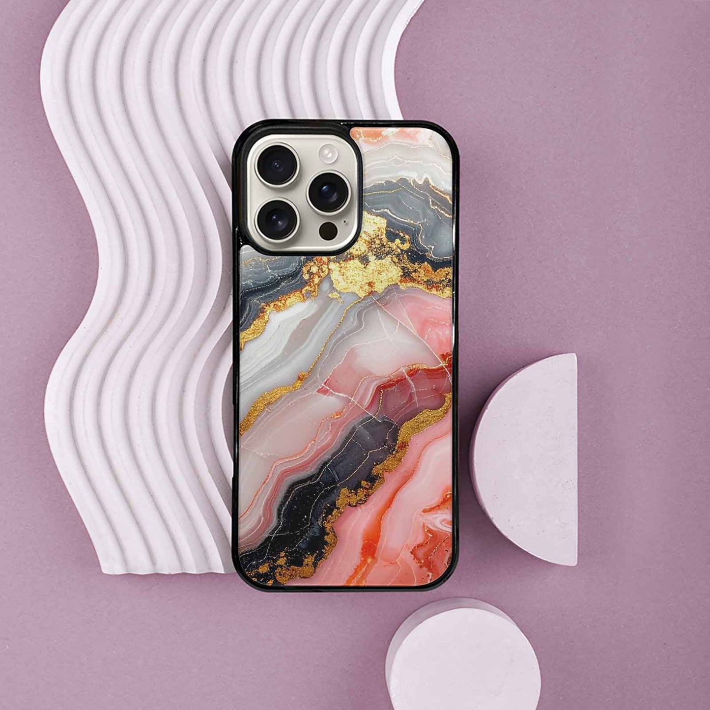 iPhone 16 Pro Max Case — Marble Vein Marble Veins Pattern Hundreds, Custom Phone Case