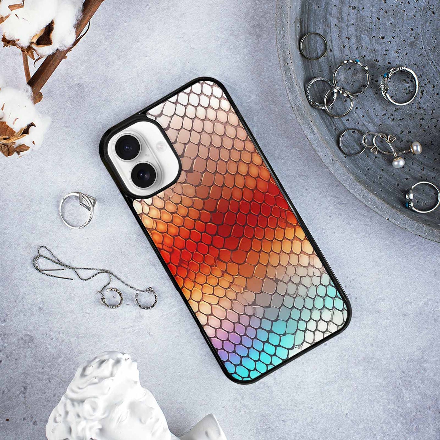 iPhone 16 Plus Case — Dark Snake Print Custom, Customized Protective Case