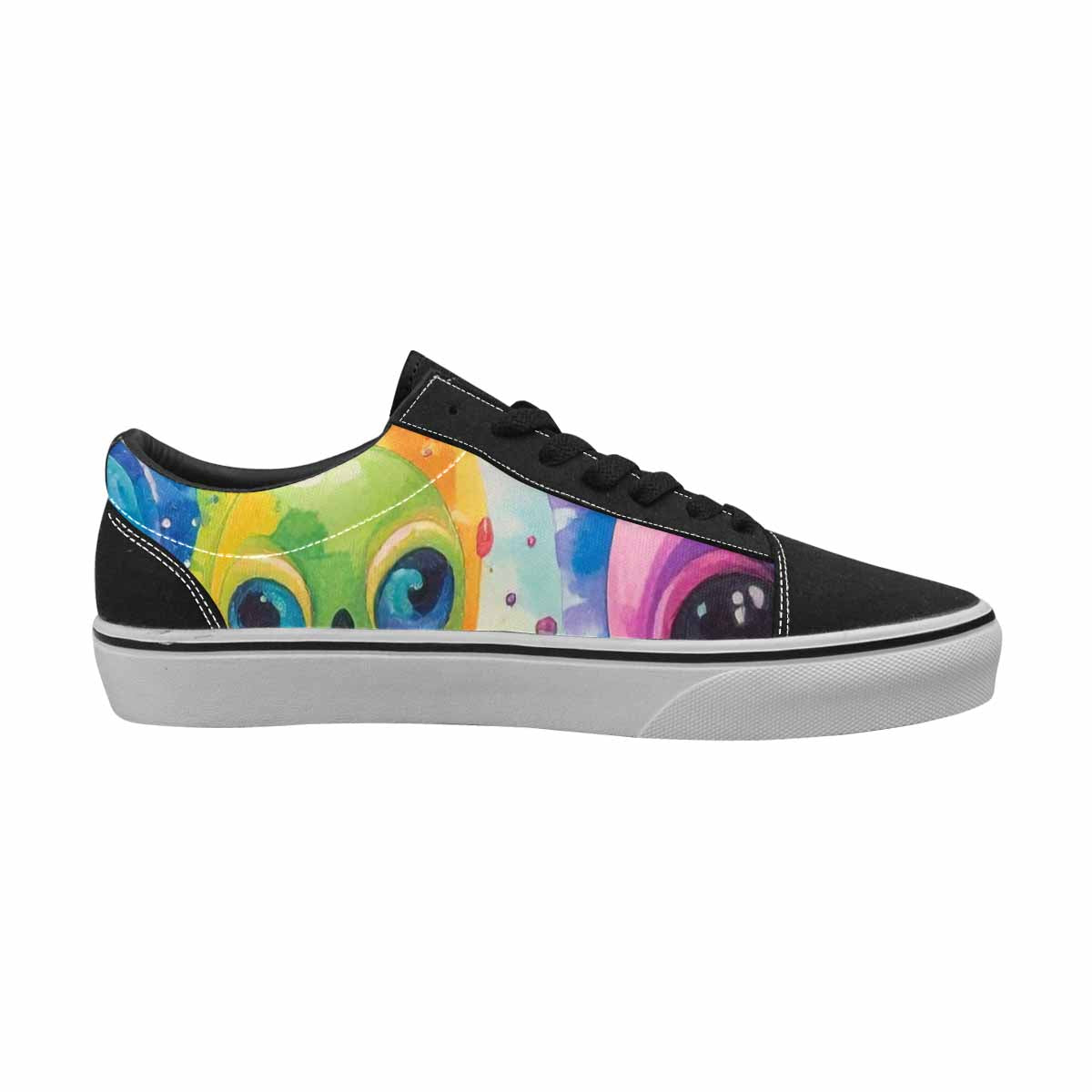 WOMEN'S Aliens  Tie Dye Lace-Up Canvas Neon Fantasy Custom Shoes
