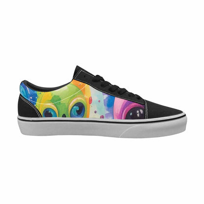 WOMEN'S Aliens  Tie Dye Lace-Up Canvas Neon Fantasy Custom Shoes