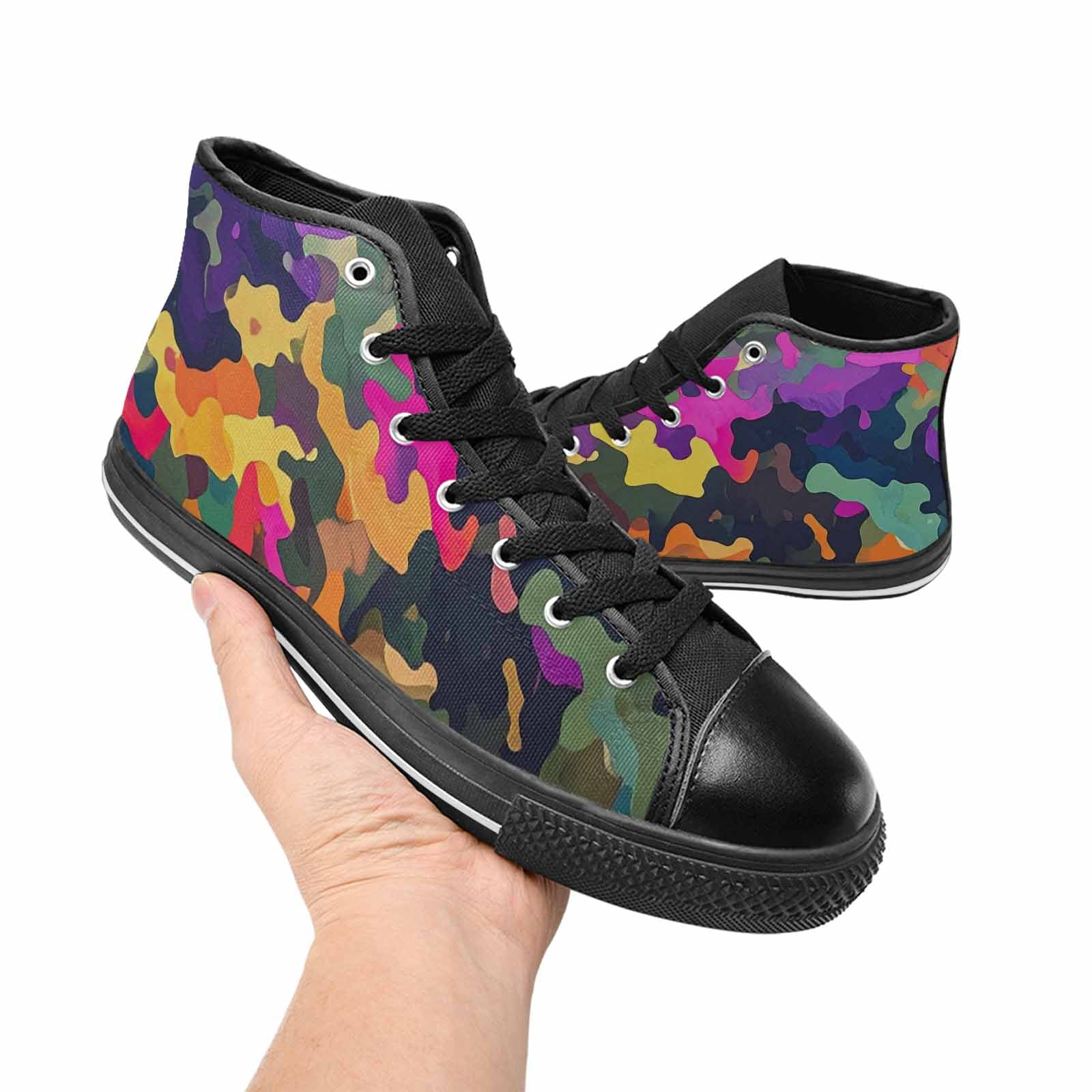 WOMEN'S Military Camouflage Blotch High Top Canvas Aesthetic Custom Sneakers