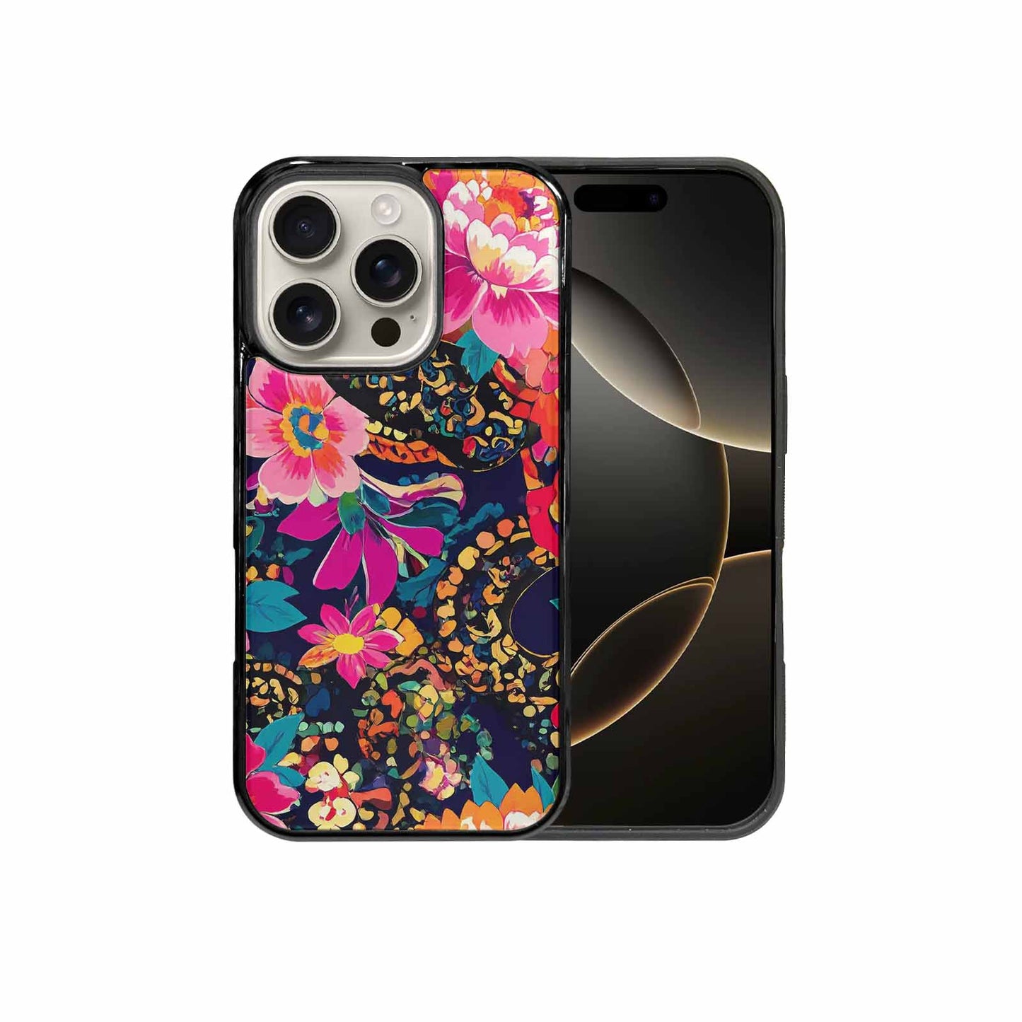 iPhone 16 Pro Case — Snakes Print Floral Seamless Pattern Vibrant, Custom Made Phone Cover