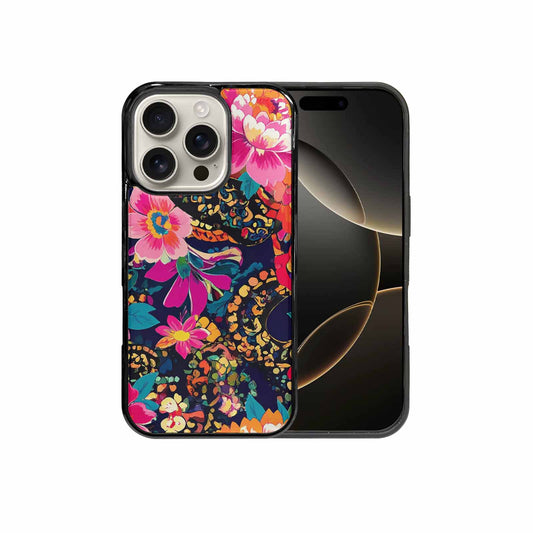 iPhone 16 Pro Case — Snakes Print Floral Seamless Pattern Vibrant, Custom Made Phone Cover