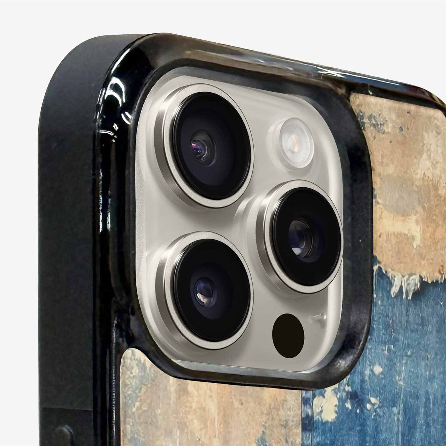 iPhone 15 Pro Max Case — Denim Distressed Textures Print Edge To, Customized Protective Case