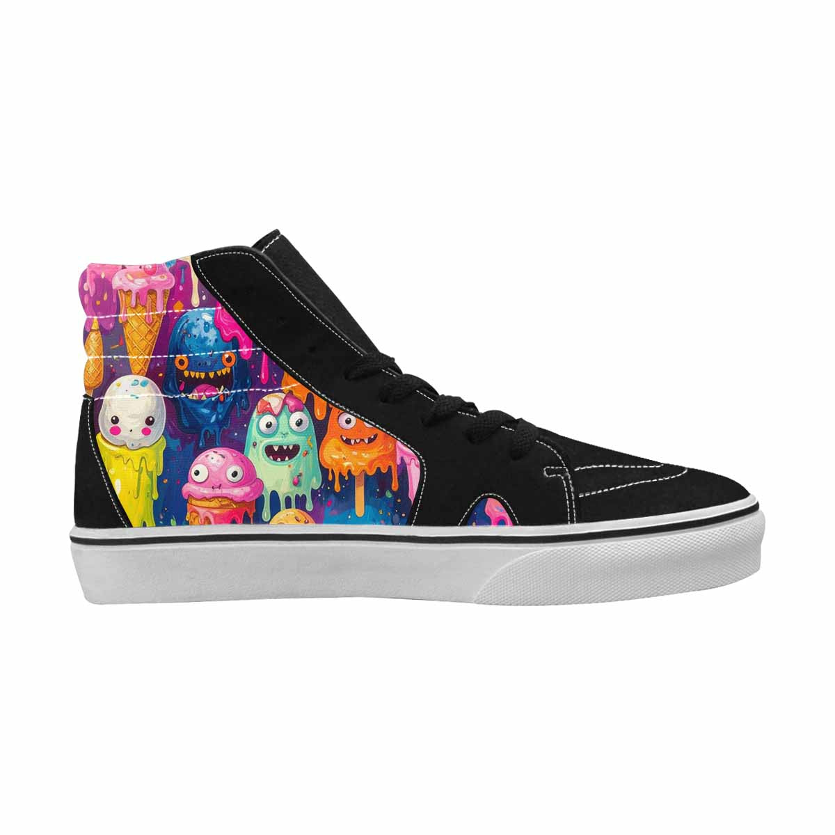 MEN'S Melting Ice Cream Monster High Top Canvas Vivid Sneakers