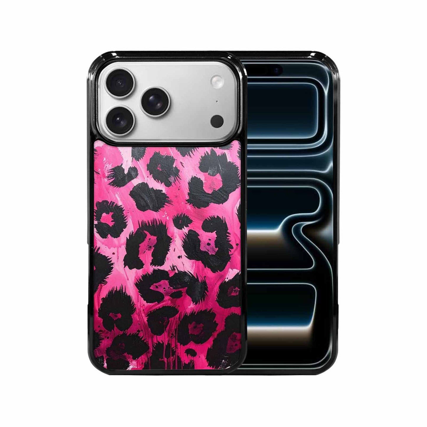 iPhone 17 Pro Max Case — Black &amp; Pink Ink Animal Print, Personalized Phone Case