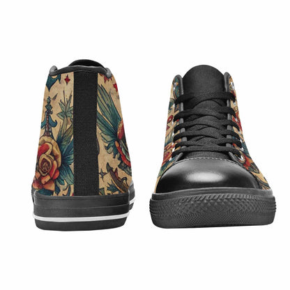 MEN'S Old School Tattoo High Top Canvas Surreal Custom Shoes