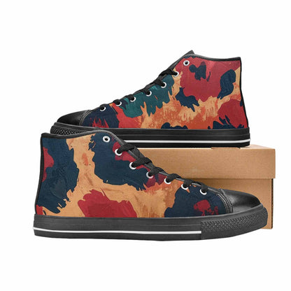 MEN'S Leopard Wallpaper Print High Top Canvas Grunge Custom Sneakers
