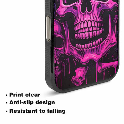 iPhone 16 Pro Max Case — Pink Purple Skeletons Neon Drip Melting, Unique Phone Case Design