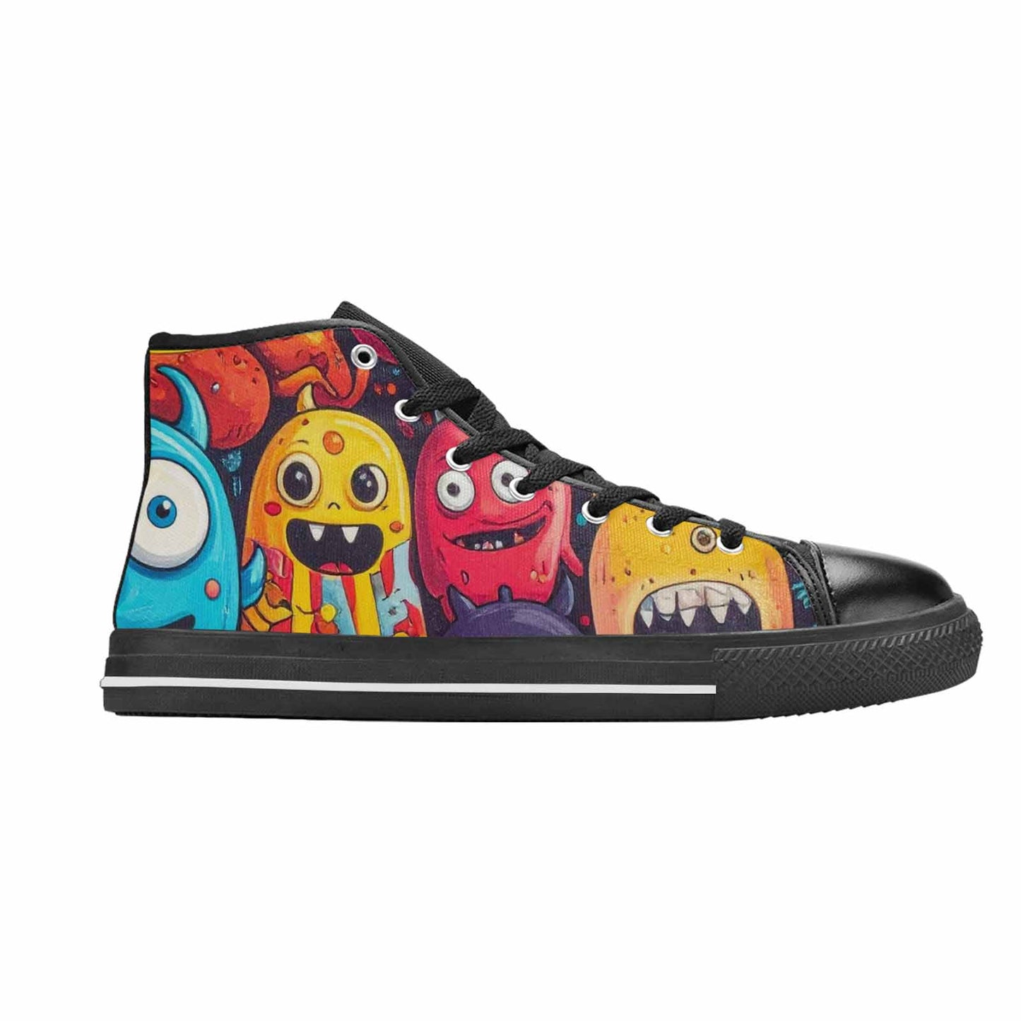 MEN'S Cartoon Monster Character High Top Canvas Neon Fantasy Shoes