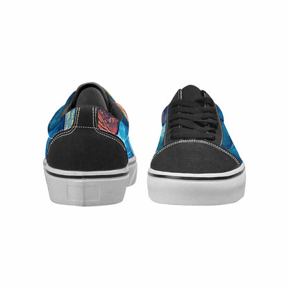 MEN'S Fish Scale Coral Canvas Lace-Up Vibrant Chaos Custom Shoes