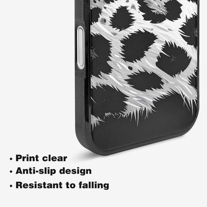 iPhone 16 Case — Leopard Print Black And White Style, Custom Art Phone Cover