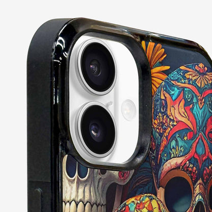 iPhone 16 Plus Case — Skull Waves, Unique Phone Case Design