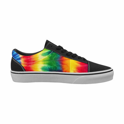 WOMEN'S Tie Dye Rainbow Spiral Canvas Lace-Up Neon Fantasy Shoes