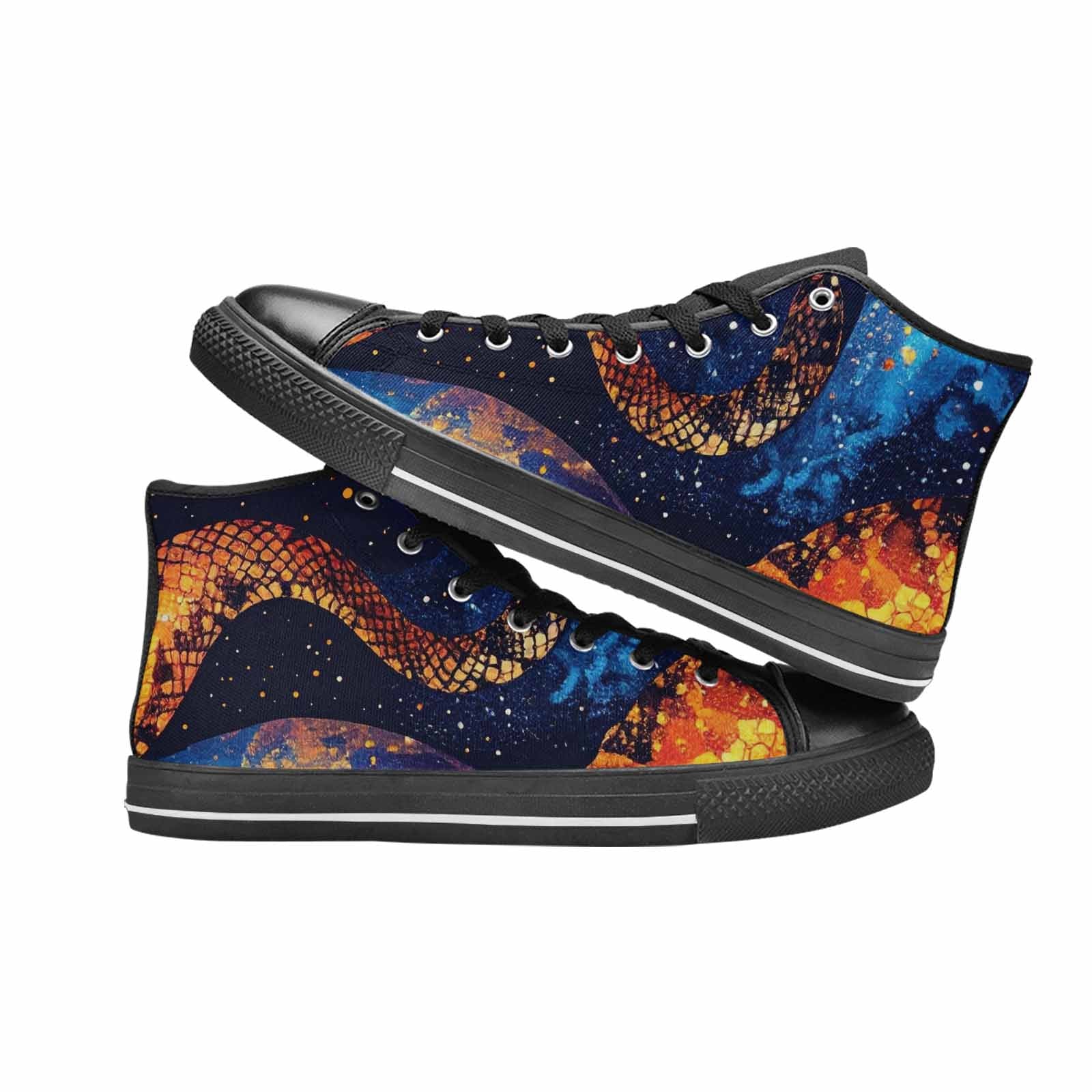MEN'S Galaxy Snake Print High Top Canvas Y2K Custom Sneakers