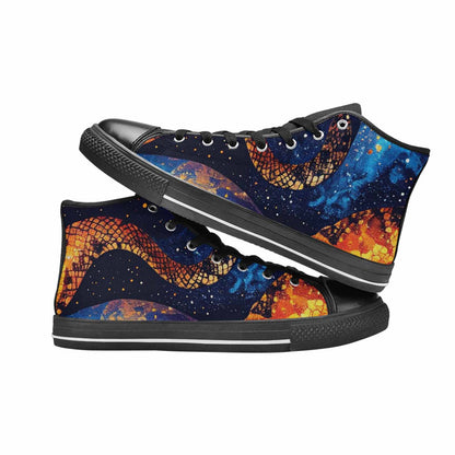 MEN'S Galaxy Snake Print High Top Canvas Y2K Custom Sneakers