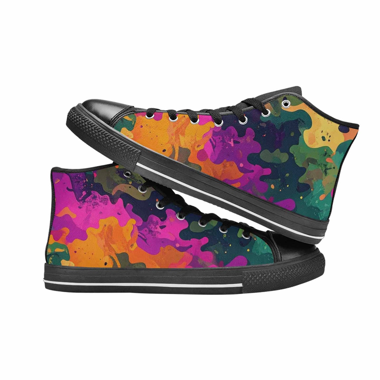 MEN'S Military Camouflage Blotch High Top Canvas Dark Academia Custom Shoes