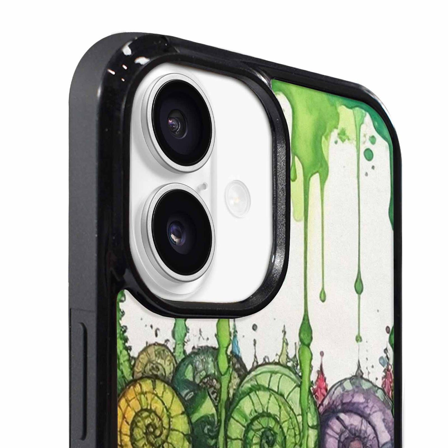iPhone 17 Case — Black &amp; Green Ink Tie Dye, Custom Art Phone Cover