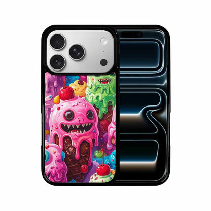 iPhone 17 Pro Case — Melting Icecream Monster Cherry Original Art, Custom Printed Phone Case
