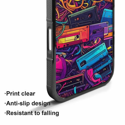 iPhone 17 Case — Retro Cassette Tape Pattern Retro Vintage, Customized Protective Case