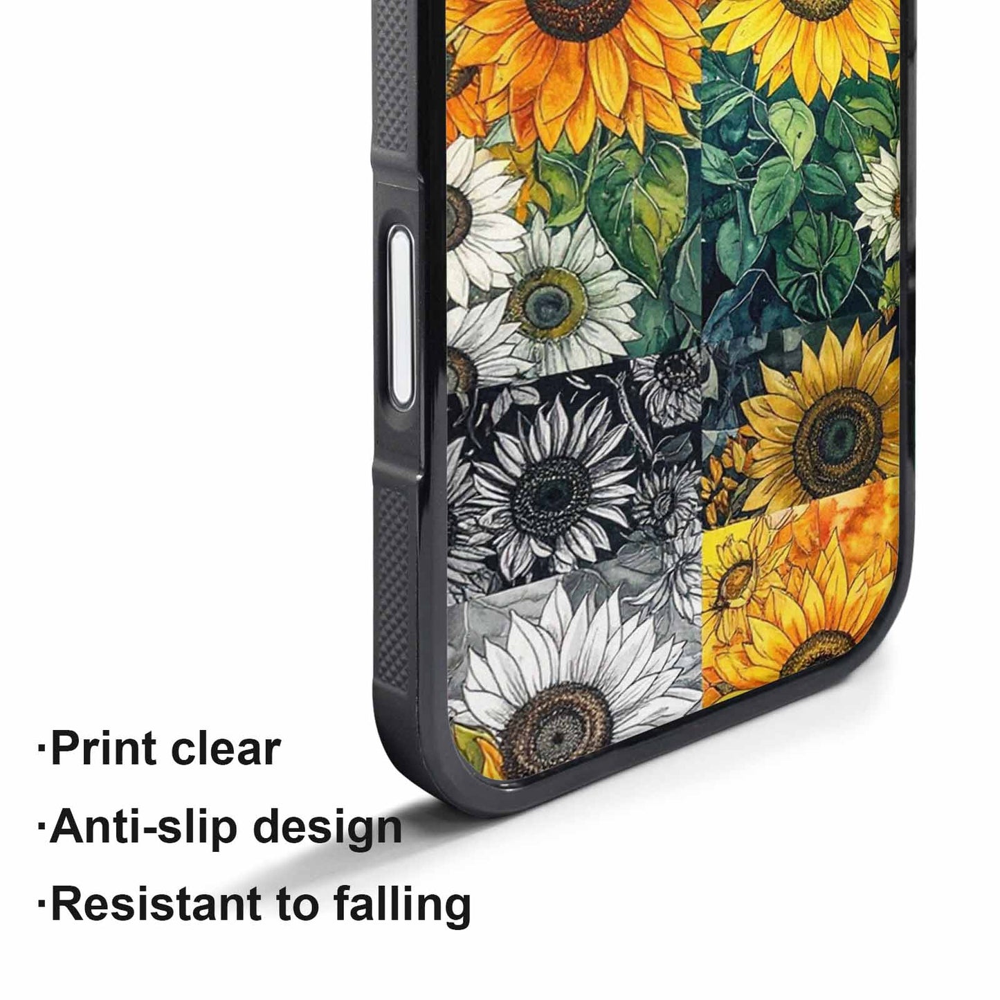 iPhone 17 Pro Case — Small Sunflower Pattern Randomly Varying Floral, Custom Designed Case Cover