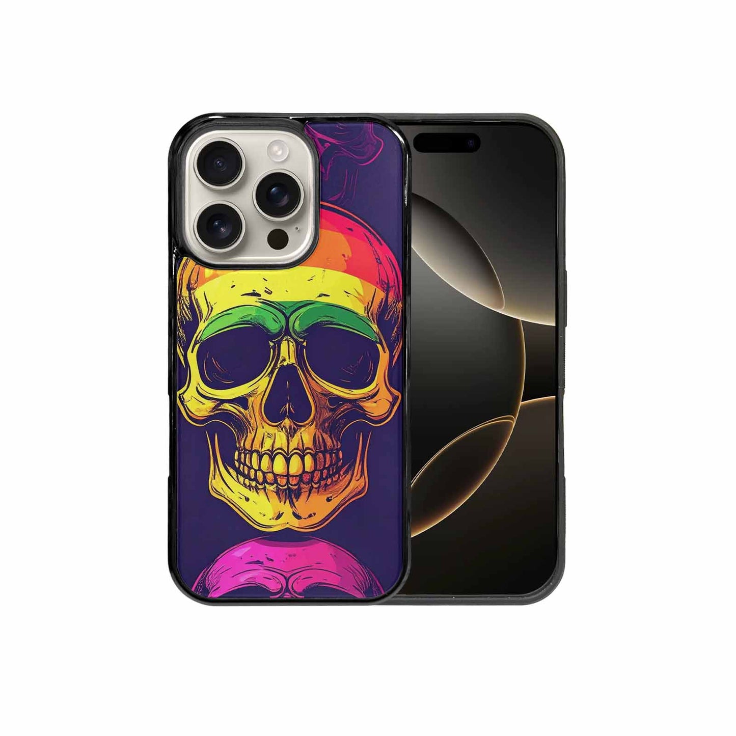 iPhone 16 Pro Case — Pride Flag Skulls Seamless Pattern Vibrant, Customized Protective Case