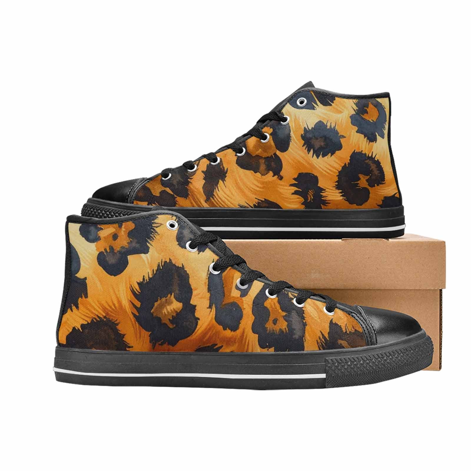 WOMEN'S Leopard Soft Airbrush Gradient High Top Canvas Grunge Shoes