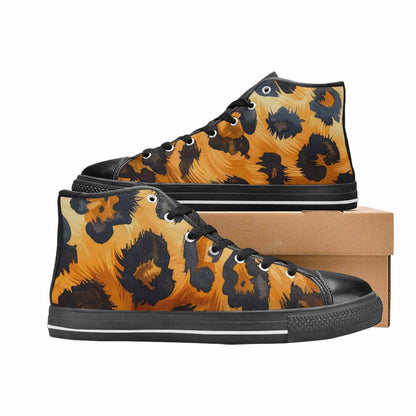 WOMEN'S Leopard Soft Airbrush Gradient High Top Canvas Grunge Shoes