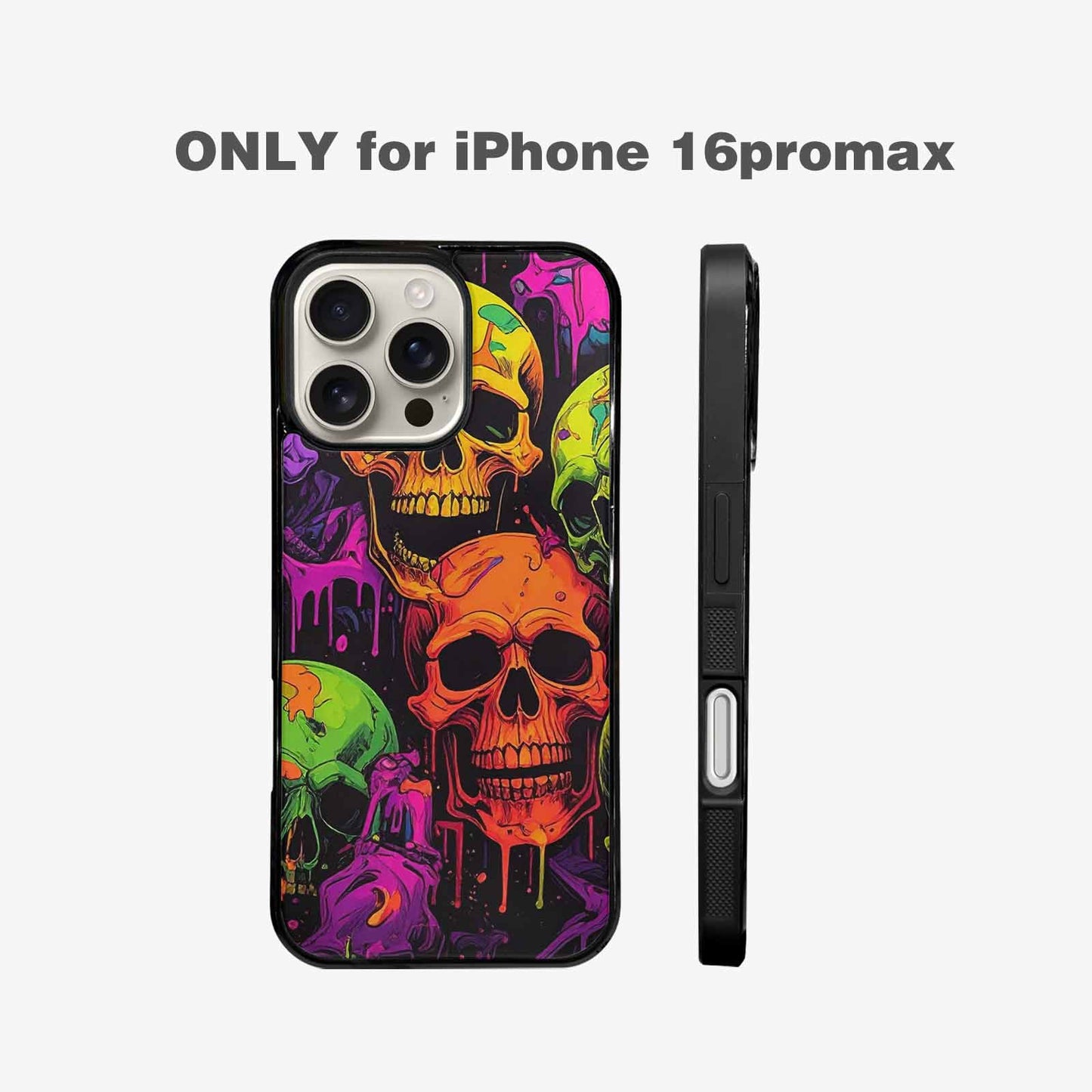 iPhone 16 Pro Max Case — Vibrant Camo 1000\'s Of Skeletons Neon, Personalized Phone Case