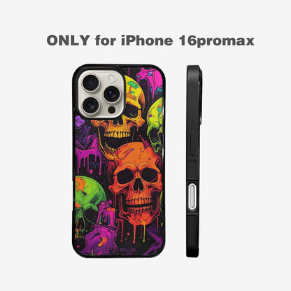 iPhone 16 Pro Max Case — Vibrant Camo 1000\'s Of Skeletons Neon, Personalized Phone Case