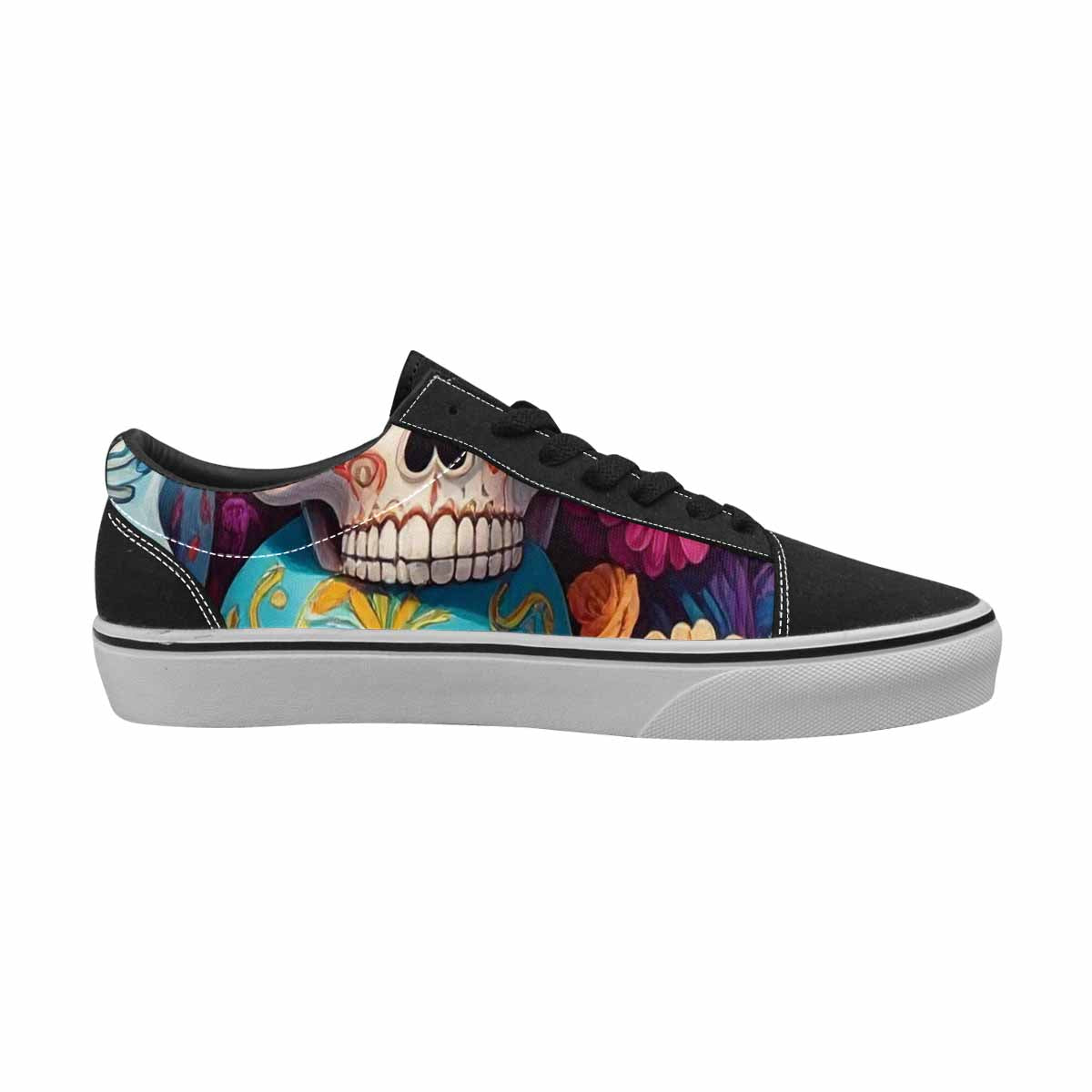 WOMEN'S Sugar Skulls Melting Sugar Lace-Up Canvas Surreal Custom Shoes