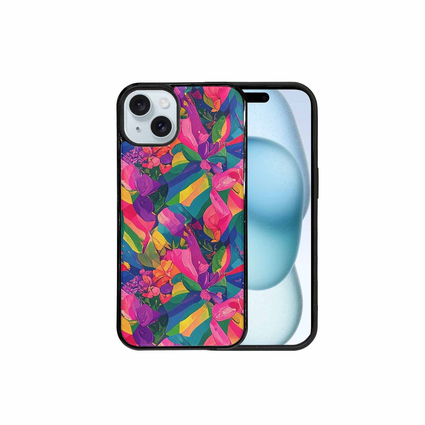 iPhone 15 Plus Case — Polysexual Flag Color Theme Small Rainbow, Custom Print Case Cover