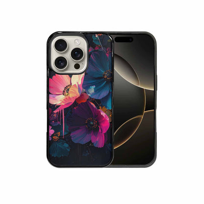 iPhone 16 Pro Case — Shadowy Glitch Floral Pattern Hundreds Of, Custom Art Phone Cover