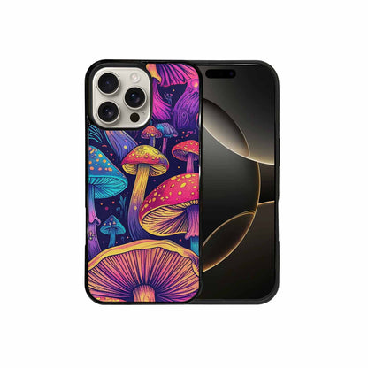 iPhone 16 Pro Max Case — Mushroom Psychedelic Art Seamless Pattern Vibrant, Custom Printed Phone Case