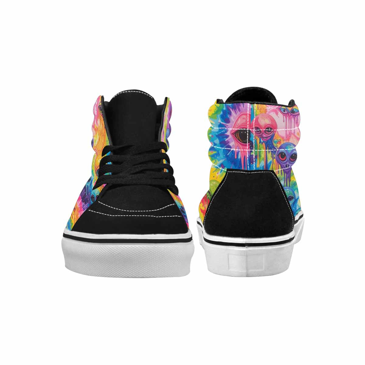 MEN'S Aliens  Tie Dye High Top Canvas Vivid Custom Sneakers