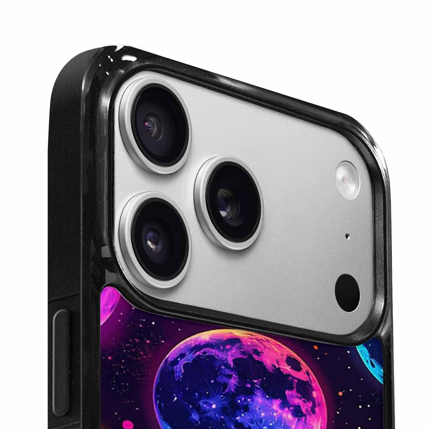 iPhone 17 Pro Case — Neon Winter Moon Seamless Cartoon Cute, Customized Protective Case